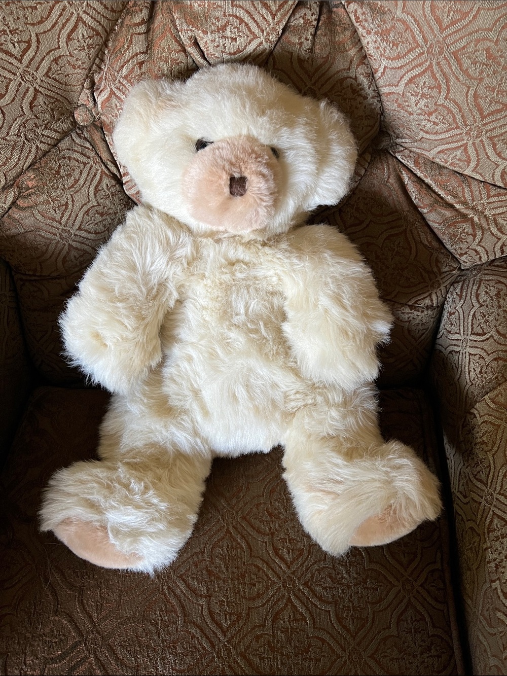 Very old 21” Plush Cream Teddy Bear Decorative Accent